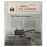 IH New McCormcik Int'l 503 Combine Brochure
