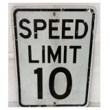 Metal Speed Limit 10 Road Sign