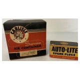 2 Auto-Lite Spark Plugs/Carlisle Air Container Box
