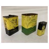 (3) John Deere Oil/Fluid/Lubricant Cans