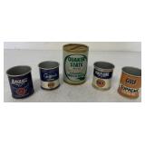 (5) Gulf/Quaker State Miniature Cans