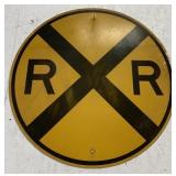 Metal RR Crossing Road Sign