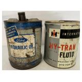 (2) Five Gallon IH/Ford Hydraulic Fluid Cans