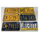 6 PA Dealer/Commercial/Suburban License Plates