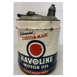 Empty Five Gallon Havoline Motor Oil Can