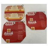 (3) Shell Oil Can Home Made Signs