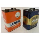 (2) Two Gallon Saphire/Penetrex Oil Cans