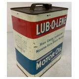 Empty Two Gallon Lub-O-Lene Motor Oil Can