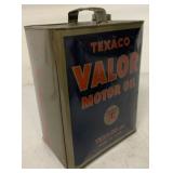 Empty Two Gallon Texaco Valor Motor Oil Can