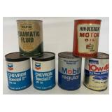 (6) Full Mobil/Chevron/Kmart/Ward/Texaco Cans