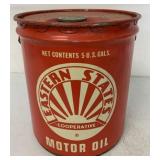 Empty Five Gallon Eastern States Motor Oil Can