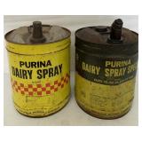 (2) Five Gallon Purina Dairy Spray Cans