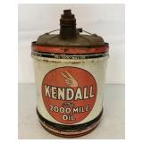 Five Gallon Kendall 2000 Mile Oil Can