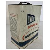 Empty Two Gallon Unico Special Motor Oil Can