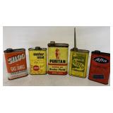 (5) Puritan/Siloo/Sulflo/Afta/Lubaid Cans
