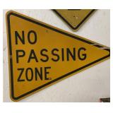 Metal No Passing Zone Road Sign
