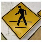 Metal School Crossing Street Sign