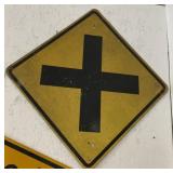 Metal Crossroad Street Zone Sign