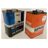 (2) Two Gallon Korvettes/Sapphire Oil Cans