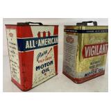(2) All American/Premium Vigilant Oil Cans