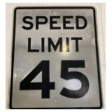 Metal Speed Limit 45 Road Sign