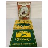 (3) Contemporary John Deere Tin Signs