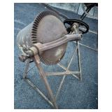 Belt drive cement mixer, broken sev places