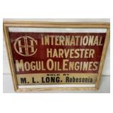 Framed Old Carboard IHC Mogul Engines Sign