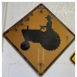 Metal Tractor Crossing Road SIgn