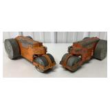 (2) Hubley Metal Steamrollers