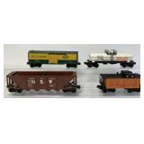 (4) "O" Lionel Boxcar/Tanker/Caboose/Hopper