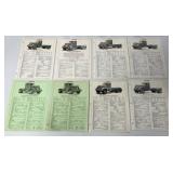 (8) Federal Motor Trucks Data Sheets