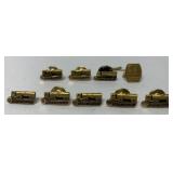(9) 10K Gold Safe Driver Pins/Roadway Tie Clasp
