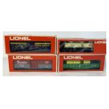 4 "O" Lionel Tanker/Boxcar/Gondola Cars