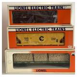 (3) "O" Lionel Flatcar/Hopper/Stock Car