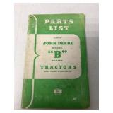 John Deere Model B Tractors Parts List