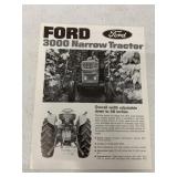 Ford 3000 Narrow Tractor Brochure