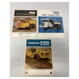 (3) International Pay Hauler/Scraper Brochures