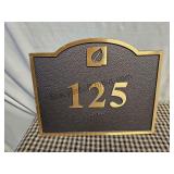 Solid Metal Building Address Marker