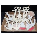 Wood Anchors, Boats & Seashells