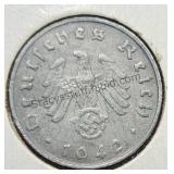 1942 German 10 Reichspfennig Coin