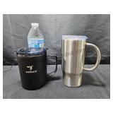 2 Used Metal Travel Cups