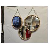3 Metal Handing Mirrors 10 Inch