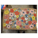 Thick Rubber Backed Door Mat 18x30 Floral