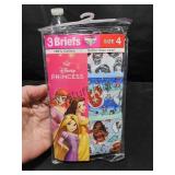 Girls Princess Briefs SZ 4
