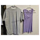 2 TShirts SZ Grey M & Purp LG