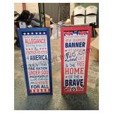 2 Patriotic Signs Blue Is Chipped