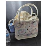 Rubber Beach Tote & 2 LG Canvas Totes