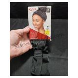 Wide Silky Headwrap Blk