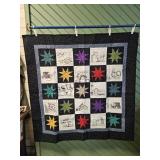 Signed Quilt Stars  See Pics 48x48